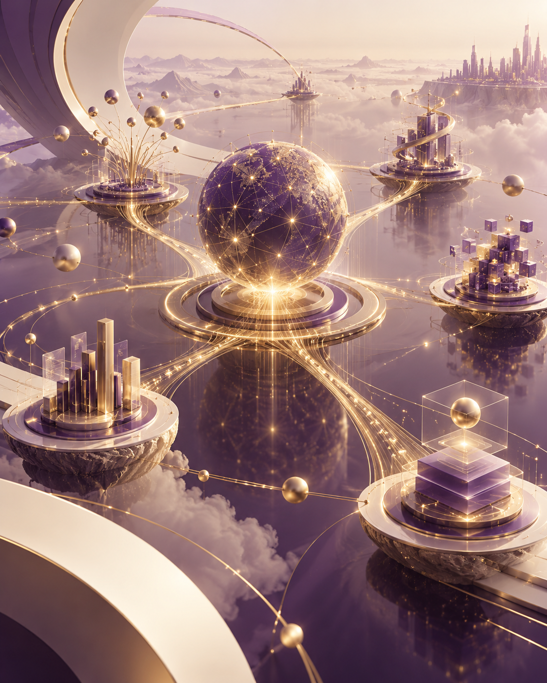 Abstract brand and innovation story visual